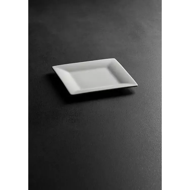 Kirklands Home Dinnerware|Ceramic Square Appetizer Plates, Set of 6 White