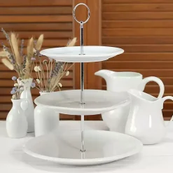 Kirklands Home Serving & Entertaining|Ceramic 3-Tier Serving Stand White
