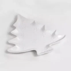 Kirklands Home Serving & Entertaining|Christmas Tree & Snowflakes Serving Platter White