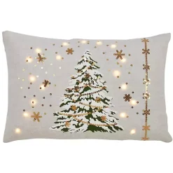 Online White Christmas Tree LED Accent Pillow Pillows
