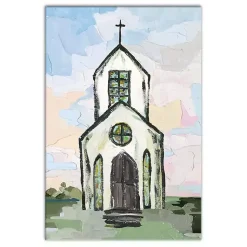 Online White Church Painterly Canvas Wall Art Easter Decorations