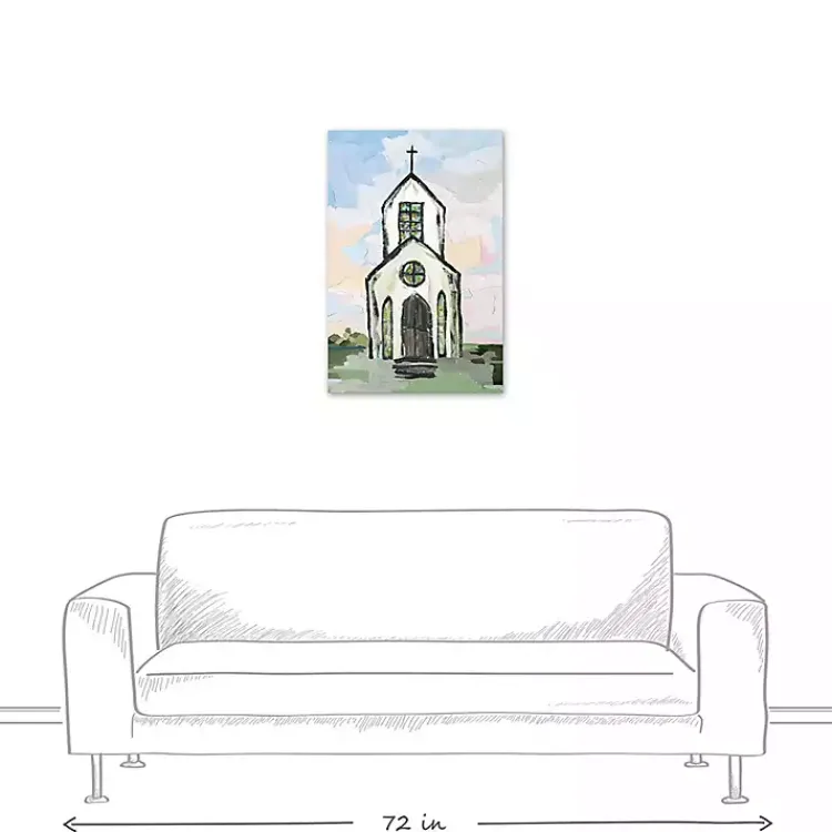 Online White Church Painterly Canvas Wall Art Easter Decorations