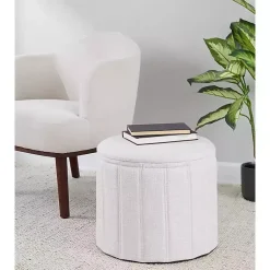 Kirklands Home Benches & Ottomans|Collapsible Storage Ottoman White