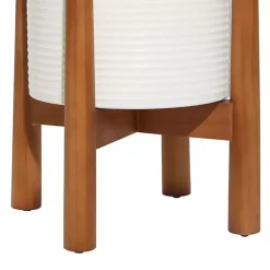 Kirklands Home Planters|Corrugated Iron and Wood Planters, Set of 2 White