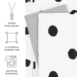 Kirklands Home Duvets|White Dotted Reversible 2-pc. Twin Duvet Cover Set