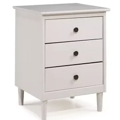 Kirklands Home Nightstands|3-Drawer Wood Nightstand White