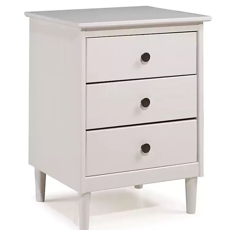 Kirklands Home Nightstands|3-Drawer Wood Nightstand White
