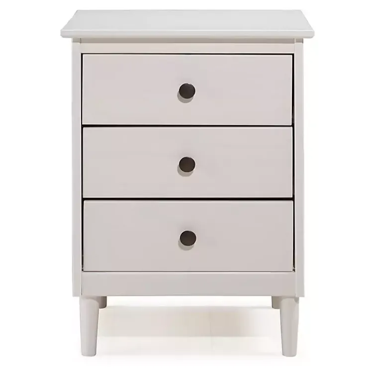 Kirklands Home Nightstands|3-Drawer Wood Nightstand White