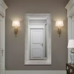 Kirklands Home Full Length & Floor Mirrors|White Driftwood Framed Leaner Mirror