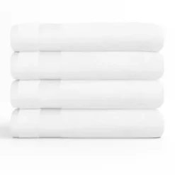 Kirklands Home Bath Towels|Essential Cotton Bath Towels, Set of 4 White