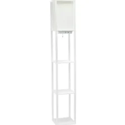 Kirklands Home Floor Lamps|Etagere Shelf Charging Floor Lamp White