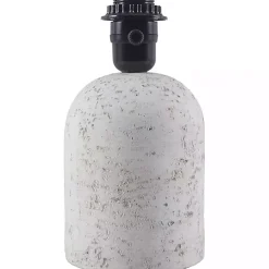 Kirklands Home Table Lamps|Faux Stone Table Lamp with Scalloped Shade White