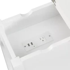 Kirklands Home Accent & End Tables|Flip Top Charging Accent Table White