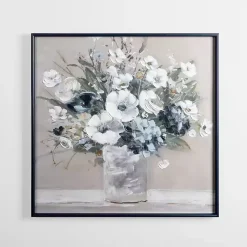 Kirklands Home Framed Art|Floral Framed Canvas Art Print White
