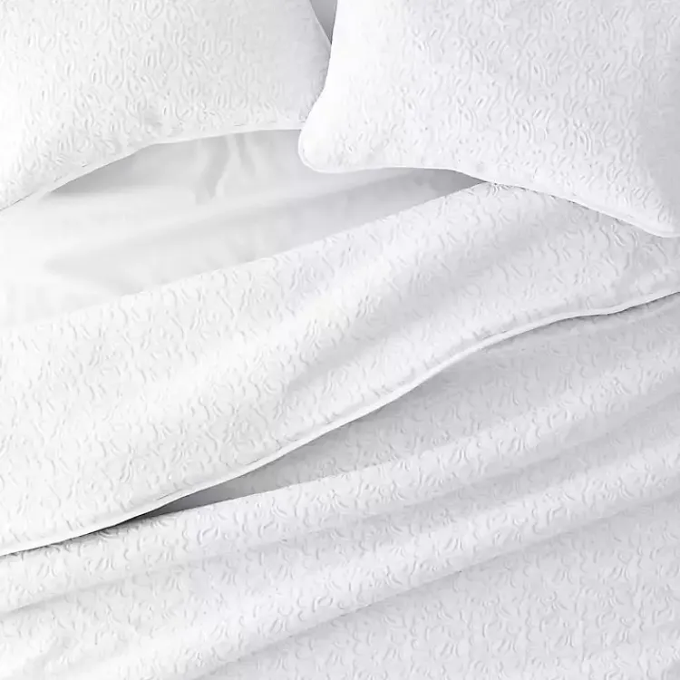 Kirklands Home Quilts|Floral Stitch 3-pc. King Quilt Set White