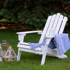 Kirklands Home Outdoor Seating|Folding Wooden Adirondack Chair White