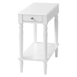 Kirklands Home Accent & End Tables|French Country Single Drawer Accent Table White
