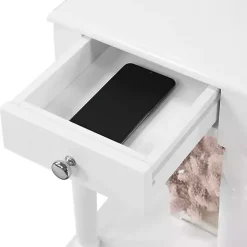 Kirklands Home Accent & End Tables|French Country Single Drawer Accent Table White