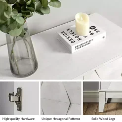 Kirklands Home Cabinets & Sideboards|Geometric Mabel 2-Door Cabinet White