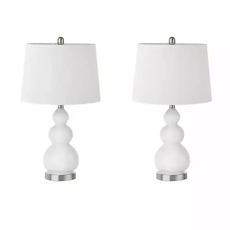 Kirklands Home Table Lamps|Glass Covey Table Lamps, Set of 2 White