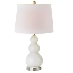 Kirklands Home Table Lamps|Glass Covey Table Lamps, Set of 2 White