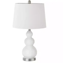 Kirklands Home Table Lamps|Glass Covey Table Lamps, Set of 2 White