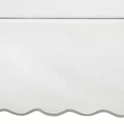 Kirklands Home Bedding Essentials|White Gray Scalloped Coastal Queen Bed Skirt
