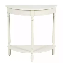 Kirklands Home Console Tables|Half Moon Tinslee Console Table White