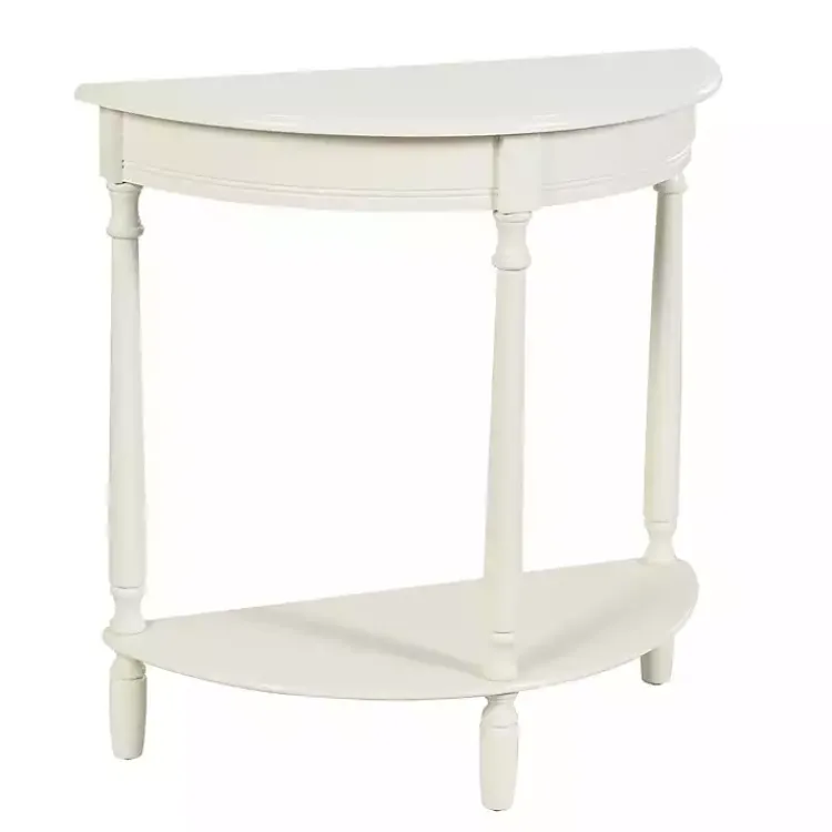 Kirklands Home Console Tables|Half Moon Tinslee Console Table White