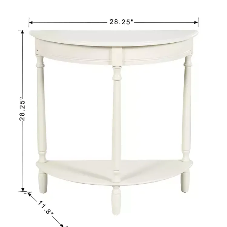 Kirklands Home Console Tables|Half Moon Tinslee Console Table White