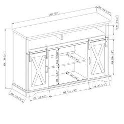 Kirklands Home Tv Stands & Media Consoles|Highboy Sliding Barn Door Media Cabinet White