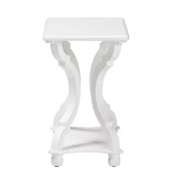 Kirklands Home Accent & End Tables|Hourglass Wood Accent Table White