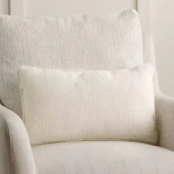 White Knit Believe Lumbar Pillow Pillows