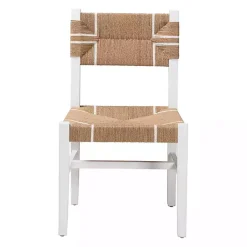 Kirklands Home Dining Chairs|White Mahogany Woven Talli Dining Chair Tan