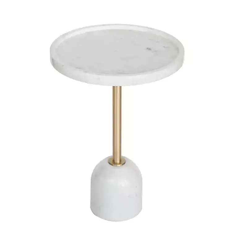 Kirklands Home Accent & End Tables|Marble & Gold Cocktail Table White