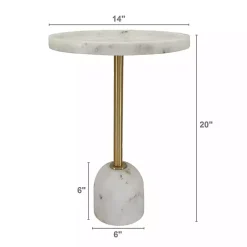 Kirklands Home Accent & End Tables|Marble & Gold Cocktail Table White