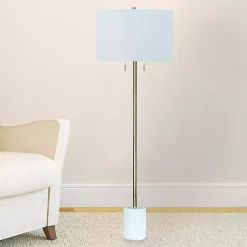 Kirklands Home Floor Lamps|Marble Column Floor Lamp White