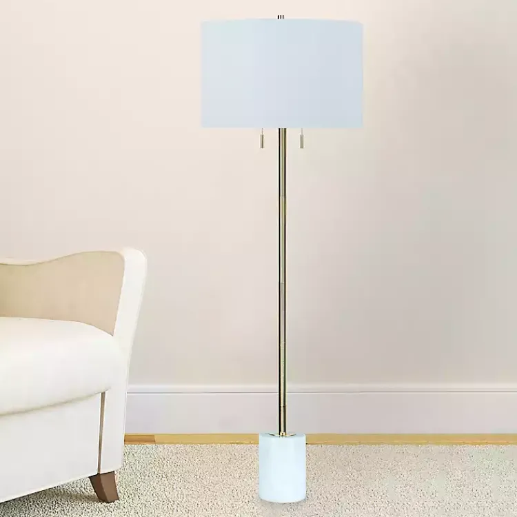 Kirklands Home Floor Lamps|Marble Column Floor Lamp White