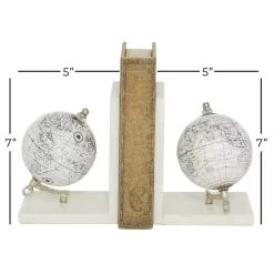 Marble Globe Bookends, Set of 2 Decorative Accents