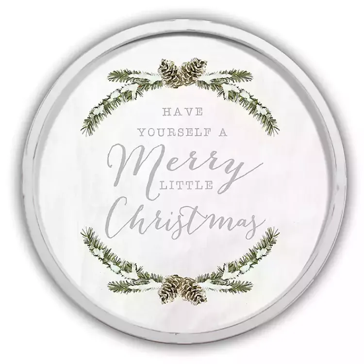 Sale Merry Little Christmas Round Wall Plaque Christmas Art & Wall Decor