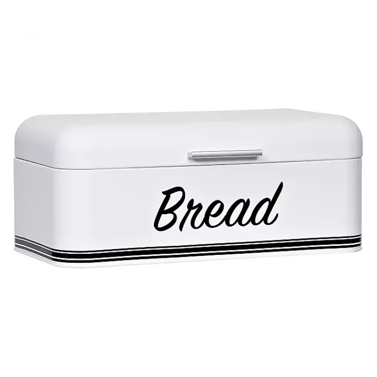 Kirklands Home Kitchen Storage|Metal Bread Box White