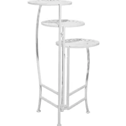 Kirklands Home Planters|Metal 3-Tier Plant Stand White