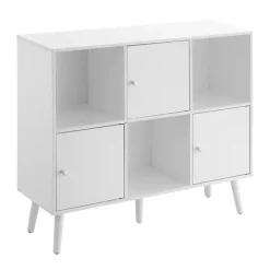 Kirklands Home Cabinets & Sideboards|Mid-Century Modern Cubby Cabinet White