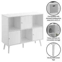Kirklands Home Cabinets & Sideboards|Mid-Century Modern Cubby Cabinet White