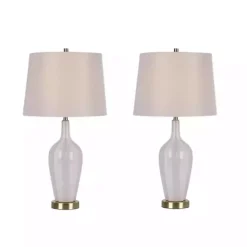 Kirklands Home Table Lamps|Needle Neck Ceramic Table Lamps, Set of 2 White