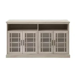 Kirklands Home Tv Stands & Media Consoles|White Oak Glass Door TV Stand, 58 in. Ivory