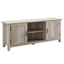 Kirklands Home Tv Stands & Media Consoles|White Oak Grooved Door TV Stand Ivory
