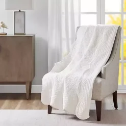 Discount Oversized Quilted Scalloped Edge Throw Blankets & Throws