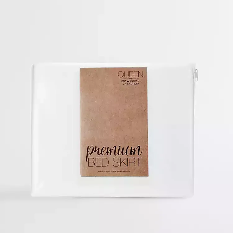 Kirklands Home Bedding Essentials|Pleated Microfiber Queen Bed Skirt White