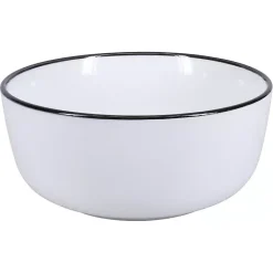 Kirklands Home Dinnerware|Porcelain Black Trim 16-pc. Dinnerware Set White